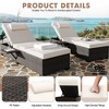 Jojoka 2pc Outdoor Chaise Lounge Chairs, PE Rattan Pool Loungers with Cushions, 5-Position Adjustable Backrest, Cup Holder, for Patio, Deck, Garden - 3 of 4