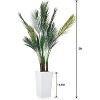 5FT Artificial Palm Tree in Tall White Planter, Realistic Faux Tropical Plant with UV-Resistant Leaves, Maintenance-Free Indoor Outdoor Palm Trees - 3 of 4