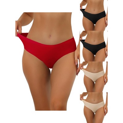 Allegra K Women's Elastic Waist Comfortable No Show 5 Packs Soft Briefs
