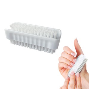 Lola Products "Classic" Hand & Nail Brush, 2 Sided - Soft & Stiff, Long-Lasting, Comfortable No-Slip Grip, Cleans Hands & Fingernails, White, 1 Pack - 1 of 4