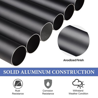 20 Ft Black Aluminum Flag Pole Kit with Eagle Topper