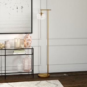 Hudson and Canal 68" Tall Arc Floor Lamp with Glass Shade - 1 of 4