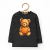 Watercolor Pumpkin Bear - Kids Toddler Long Sleeve Tee and Kids Youth Long Sleeve Tee - 2 of 2
