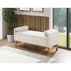 Racxily Anders Upholstered Bench, Boucl¨¦ Fabric with Solid Wood Legs for Bedroom - 3 of 4