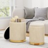 Tangkula Home 2Pcs Upholstered Nesting Stool with Storage Entry Shoe Changing Footrest Stool Golden/Grey - 2 of 4