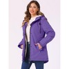 INSPIRE CHIC Women's Winter Coats Drawstring Waist Front Pockets Faux Fur Hooded Parka Barn Jackets - 3 of 4