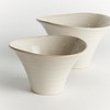 Plum & Post Cotes Pots - 2pc - White Stoneware Planters w/ Drain Hole - 2 of 3