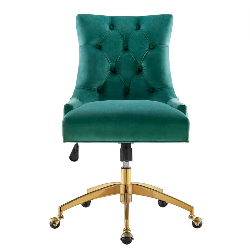 Regent Tufted Performance Velvet Office Chair Gold Teal - Modway, 1 of 4