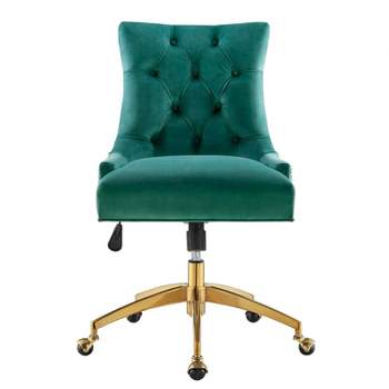 Regent Tufted Performance Velvet Office Chair Gold Teal - Modway