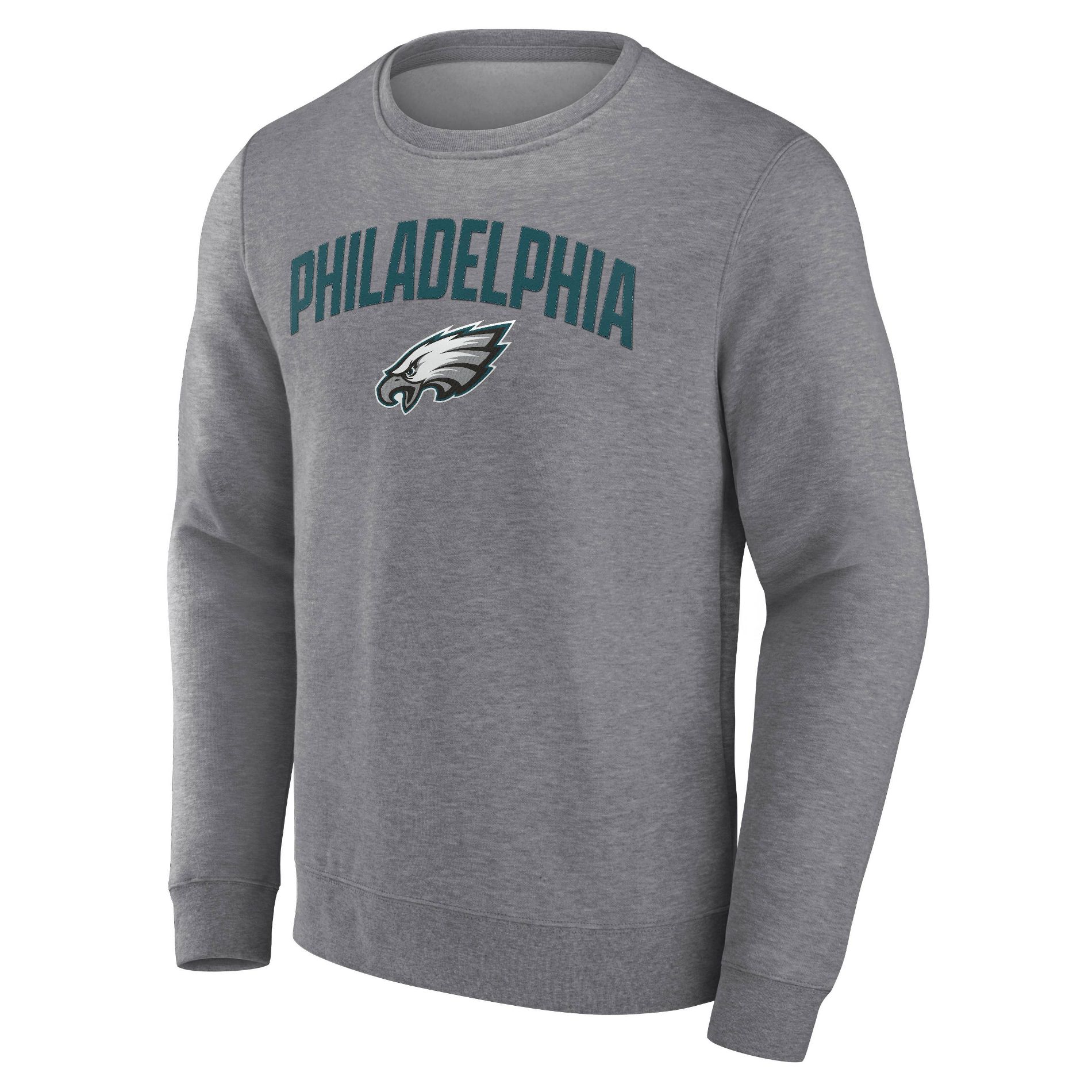 NFL Philadelphia Eagles Men's Gray Crew Fleece Sweatshirt