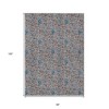 Brown And Blue Floral Washable Indoor Outdoor Area Rug - 3 of 4