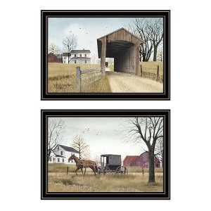 2Piece Vignette Miller's Creek Bridge, Going to Market Black Framed Wall Art for Living Room, Bedroom Wall Art Print for Home Decor by Billy Jacobs - 1 of 4