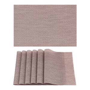 REGALWOVEN PVC Heat Resistant Wipeable Kitchen Table Decor Place Mats 18 x 12 Inch 6 Pcs - 1 of 4