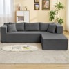 Mjkone W106'' Modern 2-Piece Free Combination Corduroy Upholstered L-Shaped Modular Sectional Sofa With Right Chaise And Pillows - 2 of 4