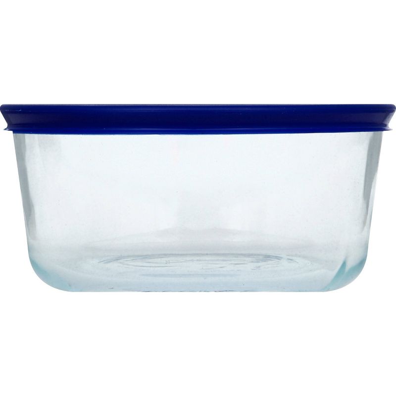Pyrex 4 Cup Glass Round Storage Container Blue, 3 of 4