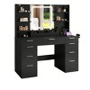 Vanity Makeup Dressing Table Set with LED Mirror and Lights And 9 Drawers 5 Open Shelves 3 Color Modes & Adjustable Brightness Dressing Table - 4 of 4