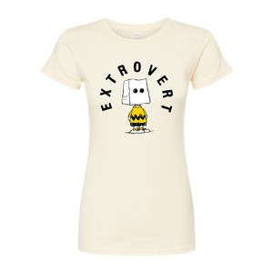 Women's - Peanuts - Charlie Brown Extrovert Fitted Graphic T-Shirt - 1 of 3