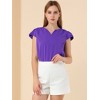 INSPIRE CHIC Women's Work Business Casual Plain Cap Sleeve Blouse - 3 of 4