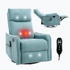 TIRAMISUBEST 3-Mode Fabric Heated Massage Manual Recliner Swivel Rocker Reclines Up to 155 Degrees and Features 8 Vibration Nodes - 2 of 4