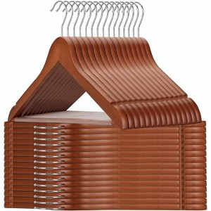 Paaaawaters Wooden Hangers 30 Pack, Natural Wood Clothes Hangers, Durable Coat Hanger with 360-Degree Rotatable Hook - 1 of 4