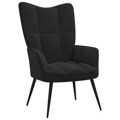 vidaXL Relaxing Chair in Black Velvet - Modern Design with Steel Frame and Thick Foam Padding