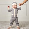 Hope & Henry Layette Baby Organic Button Front Romper and Pom Beanie Sweater Set, Infant - 2 of 4