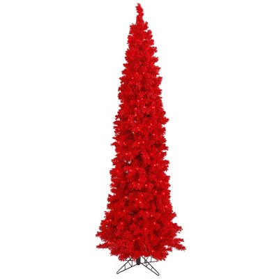 Vickerman Flocked Red Pencil Fir Artificial Christmas Tree