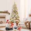 Tangkula 2PCS 6 FT Unlit Artificial Christmas Tree Hinged Tree with 589 Flocked Branch Tips 48 Balls Vintage Cement-Filled Flowerpot & Gloves - 3 of 4