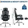 Ergonomic Mesh Office Chair, High-Back Computer Desk Chair with Footrest, Headrest & Lumbar Support, Rolling Task Chair for Home or Office - 3 of 4