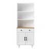 TIRAMISUBEST White Storage Cabinet with Wooden Legs - Sideboard with 4 Gourd-Shaped Accent Legs for Living Room or Bedroom - 3 of 4