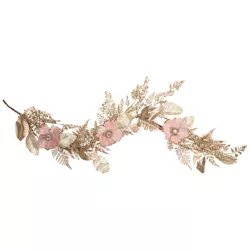 Northlight 5' x 10" Champagne and Pink Flower Artificial Garland, Unlit