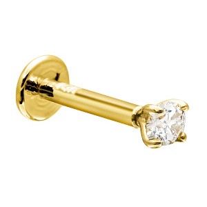 Jewelry Avalanche Unisex 16G 14K Gold 2.5mm Moissanite Labret Studs, Monroe, Lip Ring, 16G - 1 of 4