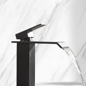 Single Handle Waterfall Spout Faucet for Bathroom Vanity Sink - 1 of 4