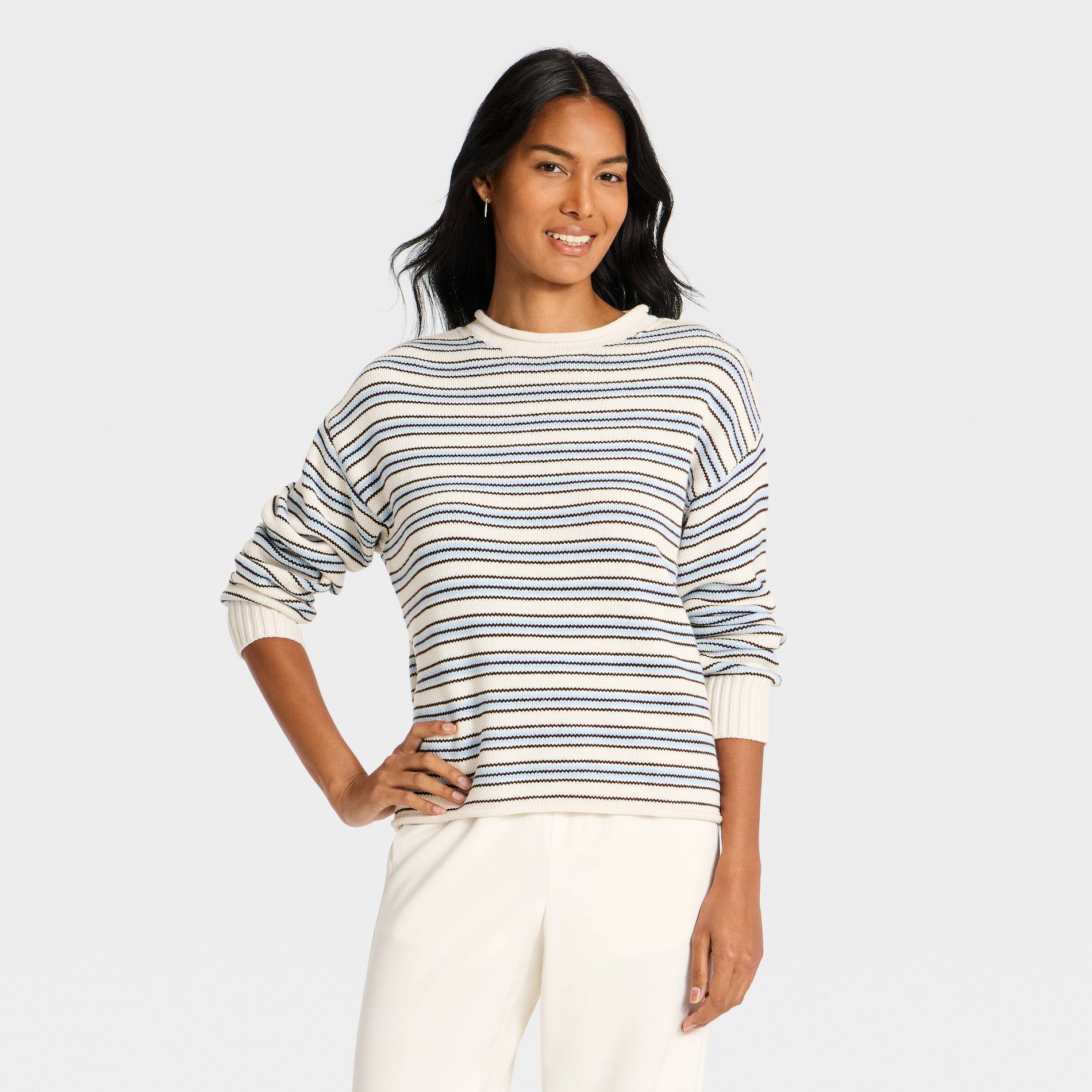 Women's Essential Mini Cotton Rollneck Pullover Sweater - A New Day™