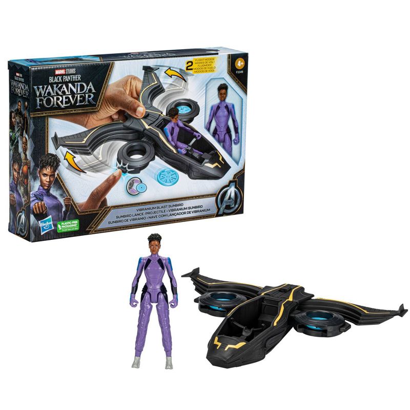 Marvel Black Panther Wakanda Forever Vibranium Blast Sunbird Jet with Shuri Action Figure, 4 of 12