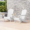 WestinTrends Nantucket Outdoor Patio HDPE Resin Folding Adirondack Chairs With Cup Holder and Phone Holder (Set of Four) - 2 of 4