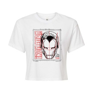 Women's - Marvel - Iron Man Sketch Cropped Graphic T-Shirt - 1 of 4