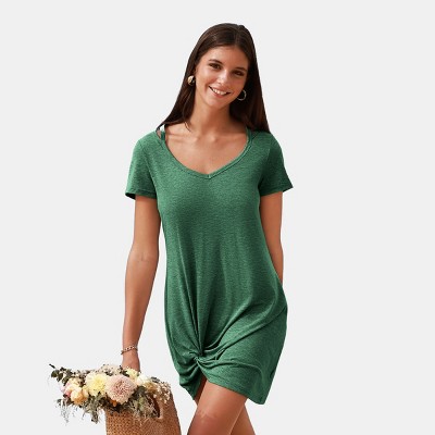 Women's Chic Short Sleeve Beach Twist Dress - Cupshe