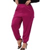 Agnes Orinda Women's Plus Size Satin Elastic Waist Athleisure Ankle Length Casual Jogger Pants - 2 of 4