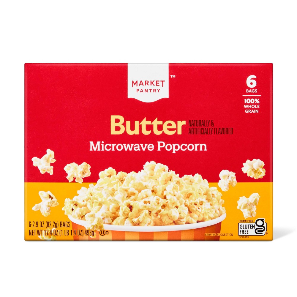 Butter Microwave Popcorn - 6ct - Market Pantry