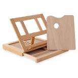 7 Elements Wooden Tabletop Art Easel with Palette and Storage Drawer