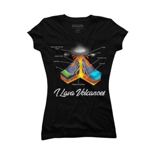 Junior's Design By Humans I Lava Volcanoes By ZeusSE T-Shirt - 1 of 2