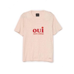 Women's Wo's "oui, Mon Cherie" Graphic Short Sleeve Knit Tee - ON THIS DAY - 1 of 3