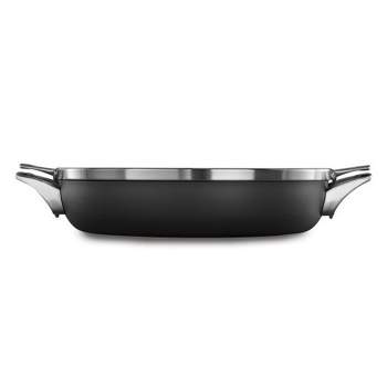 Calphalon Premier Space Saving 12" Everyday Pan with Lid, Hard-Anodized Nonstick Cookware w/ MineralShield Technology, Dishwasher & Oven Safe