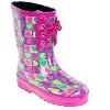 Forever Young Kid's Rubber Lace Up Heart Print Rainboots - 2 of 4