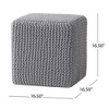 Square Knitted Upholstered Footstool, Multi-Functional  Ottoman for Small Spaces, Accent Stool for Bedroom or Living Room – The Pop Home - 4 of 4