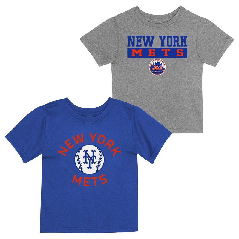 MLB New York Mets Toddler Boys&#39; 2pk T-Shirt, 1 of 4