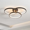 VYNXARIA Modern 20-Inch 3-Ring Flush Mount Ceiling Light ¨C Artistic Illumination for Any Room,Black - 2 of 4