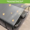 Real Relax Heavy Duty Metal Carport, Outdoor Garage Car Shelter Shade with Heavier Metal Frame, Galvanized Metal Roof for Car and Boats, Grey - 3 of 4
