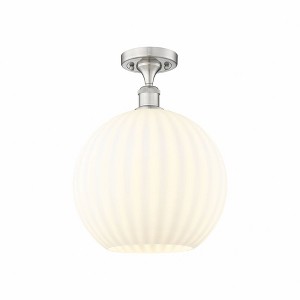 White Venetian - 1 Light Semi-Flush Mount In Modern Style-14.75 Inches Tall and 12 Inches Wide - 1 of 1